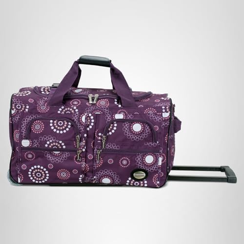 Rockland 22" Polyester Rolling Duffel Bag, Purple Pearl
