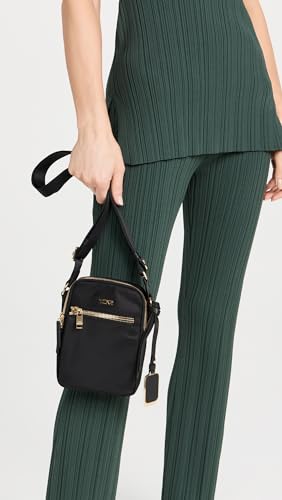 TUMI - Voyageur Persia Crossbody - Nylon Crossbody Travel Shoulder Bag for Women & Men - Stain- & Water-Resistant Fabric - Black & Gold