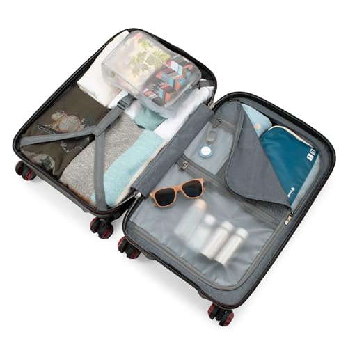 Traveler's Choice Maxporter II Polycarbonate Hardside Trunk with Spinner Wheels, Green, 22-Inch Carry-on Luggage