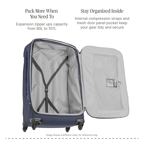 Eagle Creek Expanse 4-Wheel 30" Luggage – Durable Checked Spinner Suitcase with Expandable Capacity – Rugged Fabric, Lockable Zippers & Grab Handles – Travel-Ready – Midnight Black