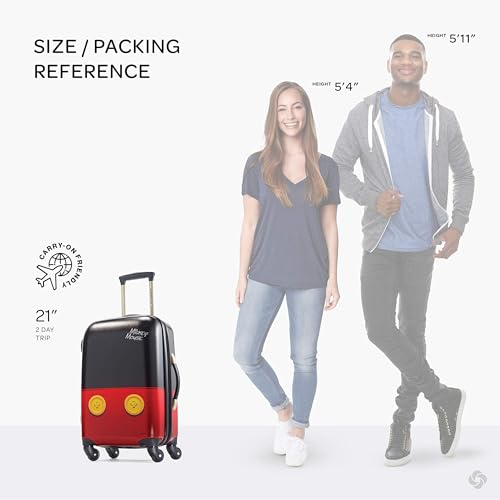 American Tourister Disney Hardside Luggage With Spinner Wheels, Mickey Mouse Pants, Carry-On 21-Inch