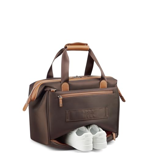 DELSEY PARIS Chatelet 2.0 - Small Weekender - Travel Duffle Bag - Carry On Duffle bag with Laptop Compartment and Shoes Pocket – Lightweight Travel Bag, Chocolate Brown