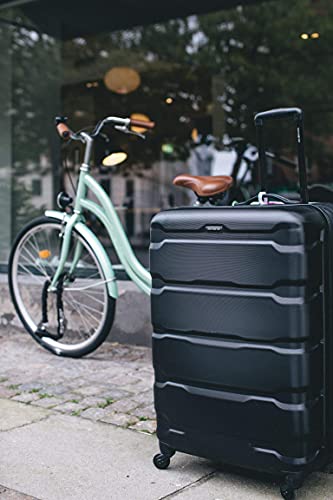 Samsonite Omni PC Hardside Expandable Luggage with Spinner Wheels, Black, Carry-On 20-Inch