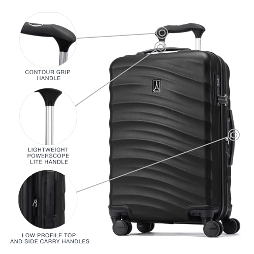 Travelpro Maxlite Air V2 Hardside Expandable Carry on Luggage, 8 Spinner Wheels, Lightweight Hard Shell Suitcase, TSA lock, Black, Carry On 20-Inch