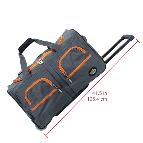 Rockland 22" Polyester Rolling Duffel Bag, Charcoal