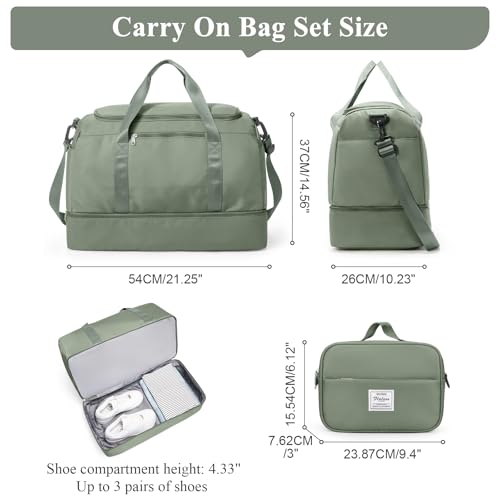 Extra Large Travel Duffle Bag,Carry on Overnight Weekend with with Shoes Compartment & Toiletry Bag,Weekender Bags for Women for Travel Business Trips Sport Hospital