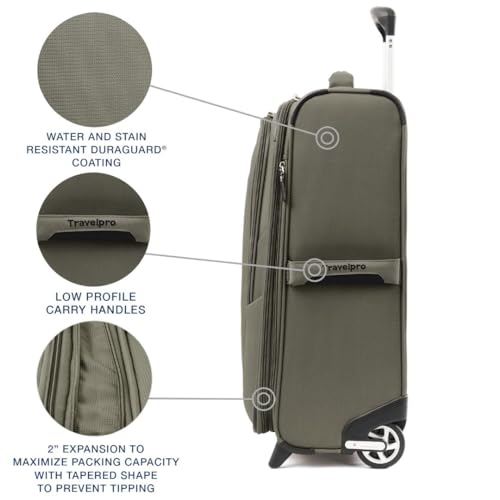 Travelpro Maxlite 5 Softside Expandable Upright 2 Wheel Carry-on Luggage, Lightweight, 21-Inch - Slate Green