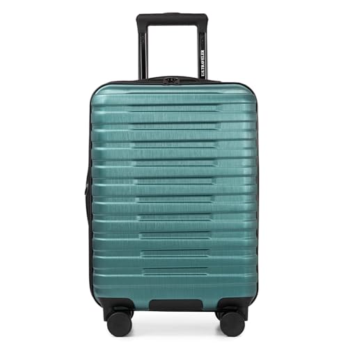 U.S. Traveler Boren Expandable Hardside Rugged Travel Luggage with 8 Spinner Wheels, Teal, Carry-on 22-Inch