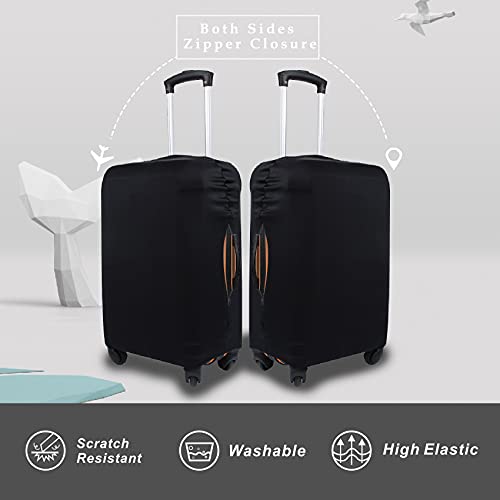 Explore Land Travel Luggage Cover Suitcase Protector Fits 18-22 Inch Case (Black, S)