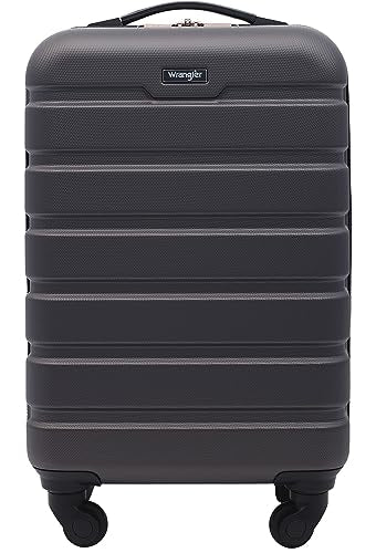Wrangler 22" Hardside Spinner Carry-On Luggage, Charcoal