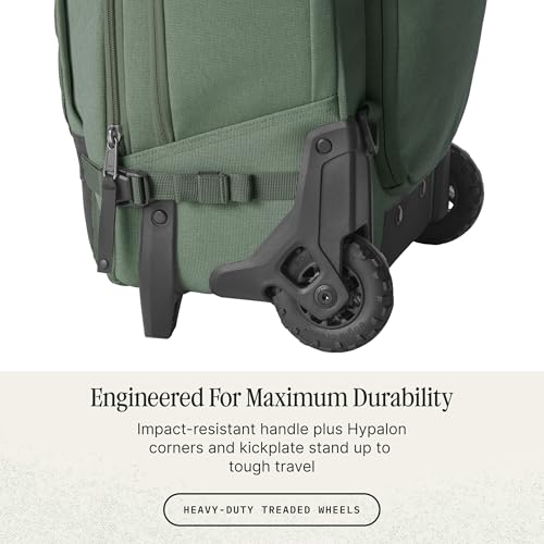 Eagle Creek Gear Warrior XE 2-Wheel Convertible Carry-On Luggage for Travel Essentials - Heavy Duty Wheels - Lockable Zippers - Interior Laptop Sleeve - Jungle Green - 21.75”