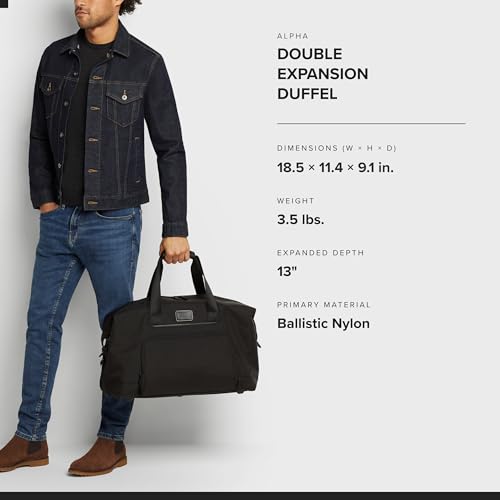 Tumi Alpha 3 Double Expansion Travel Satchel, Official Product, 1.1 gal (31 L) 0 cm 6.2 lbs (2.9 kg), Black, One Size