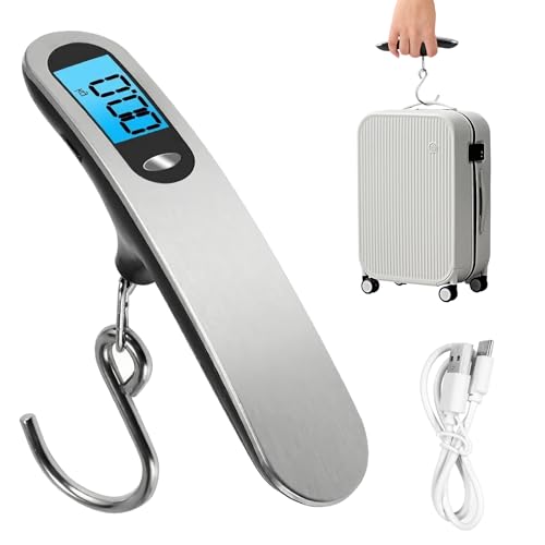 Casbomy Luggage Scale, NEW 2.0 Portable Digital Suitcase Weight Scale with USB Charging, 110 Lb/50kg Luggage Scale with Hook, Travel Scale for Travel, Household and Outdoor