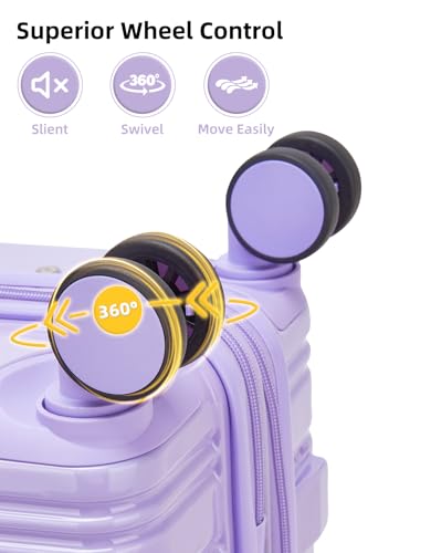 LARVENDER Carry On Luggage 22x14x9 Airline Approved, Suitcases with Wheels