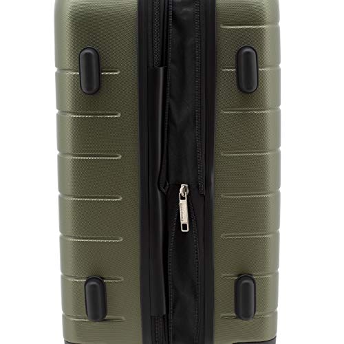 Wrangler Smart Spinner Hardside Luggage, 22-Inch Carry-On, Olive Green