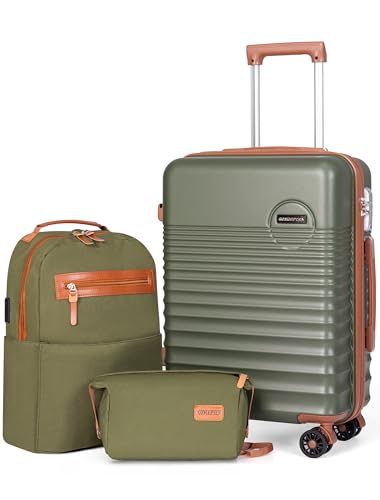CONCEPTEN Olive Drab hardside carry-on for 22x14x9 carry-on luggage
