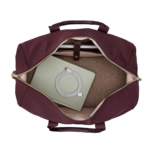 Samsonite Mobile Solution 2 Duffle Bag - Travel & Work Carry-On with Padded Laptop Sleeve, Front Organizer Pocket, Removable Crossbody Strap, StackIt™ Strap, Business & Leisure Travel Bag - Merlot