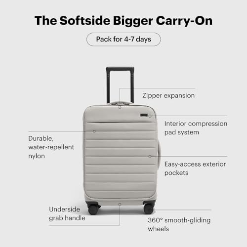 Away Bigger Carry-On Luggage - 23-Inch Lightweight, Expandable Softside Suitcase with 360° Spinner Wheels, Interior Compression System, TSA-Accepted Lock - Cloud Gray