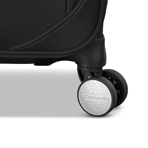 Samsonite Carry-On Soft-Sided Expandable 21-Inch Element Suitcase: Airline Approved for Most Major Airlines, Durable, 360° Spinner Wheels, Adjustable Handle, 2 Front & Side Pocket- Black