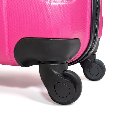 Kenneth Cole REACTION Out of Bounds Lightweight Hardshell 4-Wheel Spinner Luggage, Magenta, 20-Inch Carry On