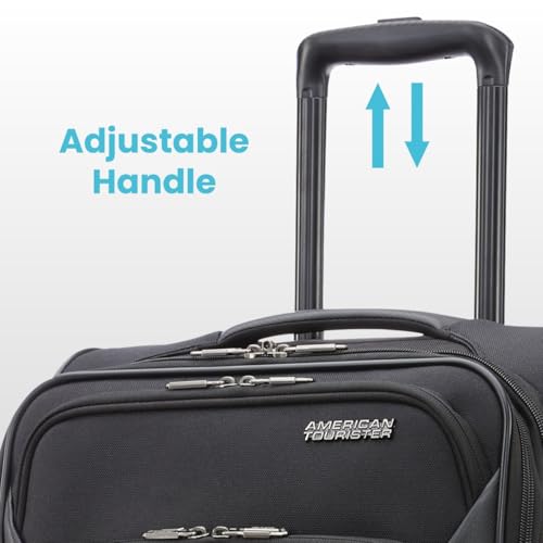 American Tourister 4 KIX 2.0 Expandable Softside Luggage with Spinner Wheels, 20 SPINNER, BLACK