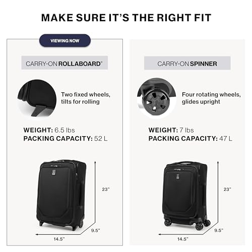 Travelpro Crew Classic Lightweight Softside Expandable Carry on Luggage, 2 Wheel Upright Rollaboard Suitcase, Men and Women, Carry On 22-Inch, Patriot Blue