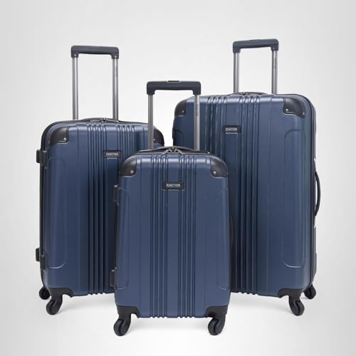 Kenneth Cole REACTION Out of Bounds Lightweight Hardshell 4-Wheel Spinner Luggage, Naval, 20-Inch Carry On