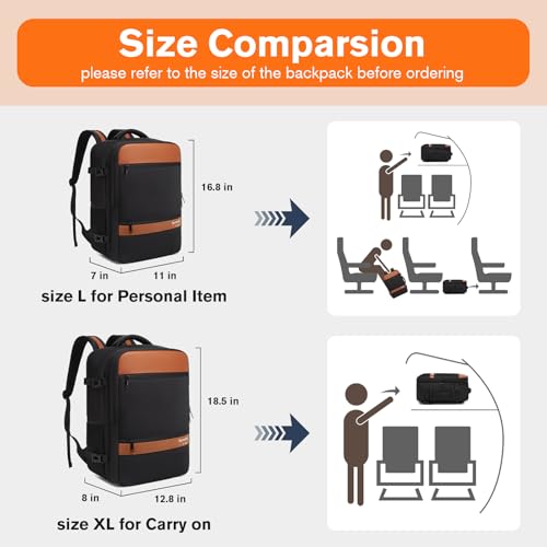 Bymontin Smart Suitcase-style Laptop Backpack, 25L / 35L Practical Travel Bag for Work, Leisure & Flight, Luggage-Style Commuter Pack (Black, 25L)