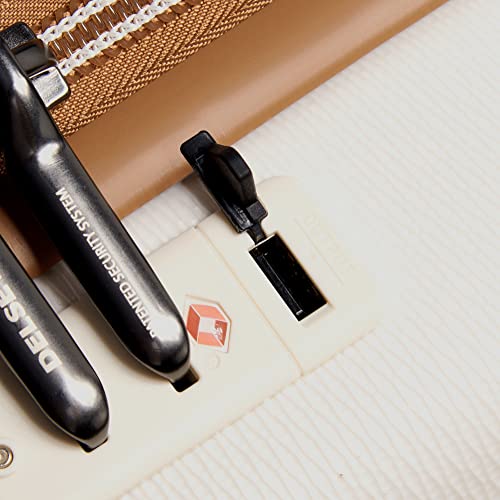 DELSEY PARIS Chatelet Air 2.0 - Hardside Carry on Plus 20 Inch - 360° Spinner Wheels - TSA Lock - USB Port - Lightweight Polycarbonate Travel Suitcase, Angora