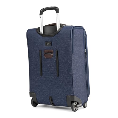 Travelpro Platinum Elite Softside Expandable Carry on Luggage, 2 Wheel Upright Suitcase, USB Port, Men and Women, True Navy, Carry On 22-Inch