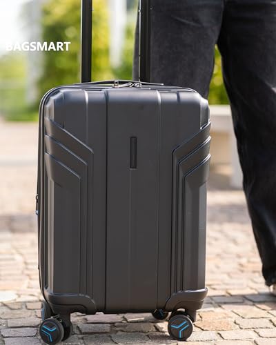 BAGSMART Expandable Carry On Luggage 22x14x9 Airline Approved, Black