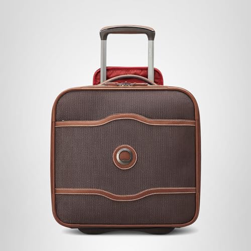 DELSEY PARIS Chatelet 2.0 Softside Luggage Under-Seater with 2 Wheels, Chocolate Brown, Carry on 16 Inch