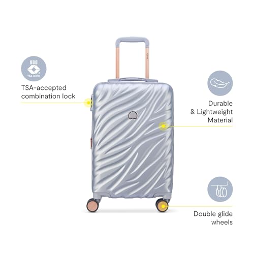 DELSEY PARIS Alexis Durable Luggage, Expandable Lightweight 4-Wheel Spinner, Easy Grip Handles for Smooth Mobility, TSA-Lock Incorporated, Men and Women, Platinum/Rose Gold, Carry-On 21-Inch