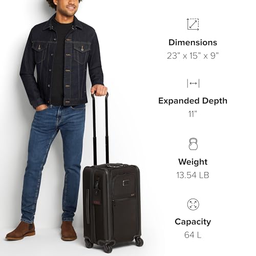 TUMI - Alpha Dual Access Expandable Carry-On Luggage - Zipper Expansion - Durable Ballistic Nylon Lightweight Suitcase -TSA Lock Tracer - Navy