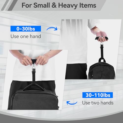 Luggage Scale 2 Pack Dr.meter Travel Scale Essentials Backlight LCD Display 110lb/50kg Luggage Weight Scale Portable Handheld Scale with Rubber Paint, Temperature Sensor, Battery Included