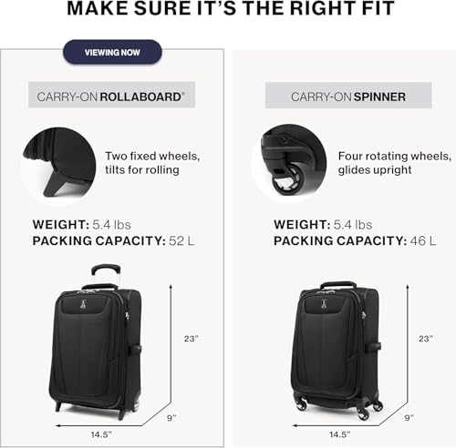 Travelpro Maxlite 5 Softside Expandable Upright 2 Wheel Carry-on Luggage, Lightweight, 21-Inch - Ensign Blue
