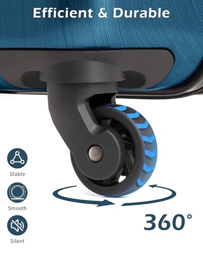 Coolife Carry On Luggage 22x14x9 Airline Approved Hardside PC+ABS Suitcase with TSA Lock, Lightweight Rolling Travel Luggage with Spinner Wheels(Caribbean Blue, 20in)