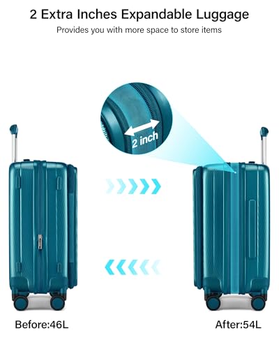 Hanke Top Opening Carry-On - Expandable 16 Inch Airline Approved Spinner