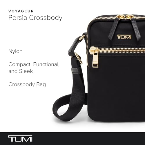 TUMI - Voyageur Persia Crossbody - Nylon Crossbody Travel Shoulder Bag for Women & Men - Stain- & Water-Resistant Fabric - Black & Gold