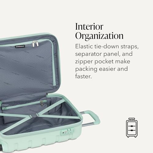 SwissGear 7366 Signature Hardside Expandable Luggage with Spinner Wheels, TSA Lock, Cup-Holder, Clearly Aqua, Carry-On 19-Inch