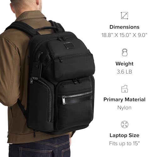 TUMI - Alpha Bravo Nomadic Backpack - Men's Durable Carry On Bag - 18.8" X 15.0" X 9.0" - Fits up to 15" Laptop - Khaki
