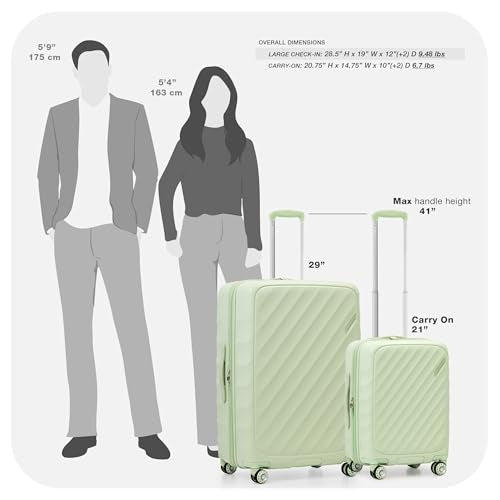 Traveler's Choice Elm 21" Carry-on Expandable Spinner Luggage Set - Set - Glossy Mint