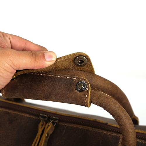 Leather Travel Duffle Bags for Men and Women cabin friendly Weekend Bag Sports Gym airplane carry on overnight duffel