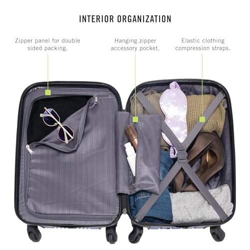 Kenneth Cole REACTION Out of Bounds Lightweight Hardshell 4-Wheel Spinner Luggage, Cobalt Blue, 20-Inch Carry On