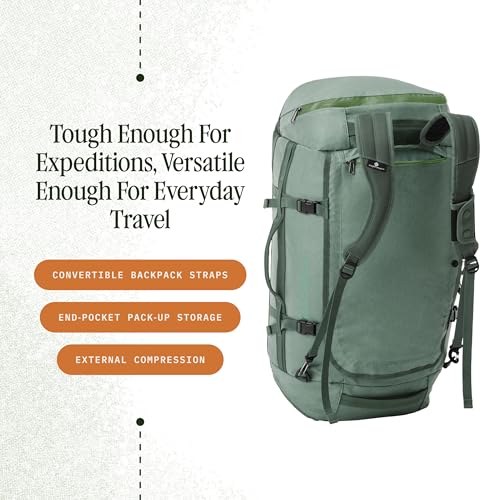 Eagle Creek Cargo Hauler Duffel Bag - Carry-On Duffel Bag for Travel - Easy Access Compartments - Lockable Zipper Opening - Water Resistant - Duck Green - 60L