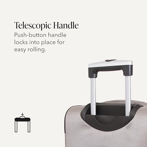 SWISSGEAR Sion Carry-On Spinner Luggage, Softside Expandable, Lightweight Suitcase, Pewter, 22.75-Inch