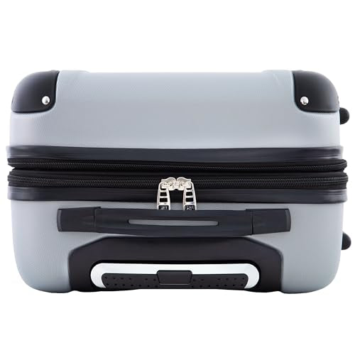 Travelers Club Chicago Hardside Expandable Spinner Luggage, Silver, 22" Carry-On