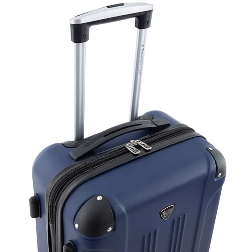 Travelers Club Chicago Hardside Expandable Spinner Luggage, Navy Blue, 22" Carry-On