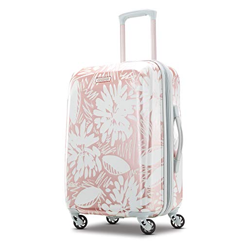 American Tourister Moonlight Hardside Expandable Luggage with Spinner Wheels, Ascending Gardens Rose Gold, Carry-On 21-Inch