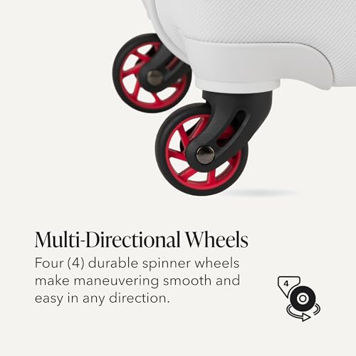 SwissGear 7366 Signature Hardside Expandable Luggage with Spinner Wheels, TSA Lock, Cup-Holder, White, Carry-On 19-Inch